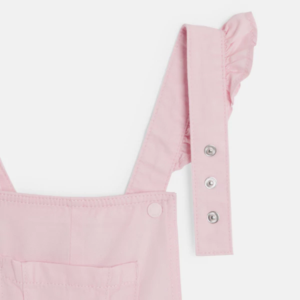 Salopette-short en lyocell rose Fille