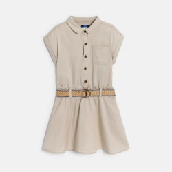 Robe-chemise safari beige...