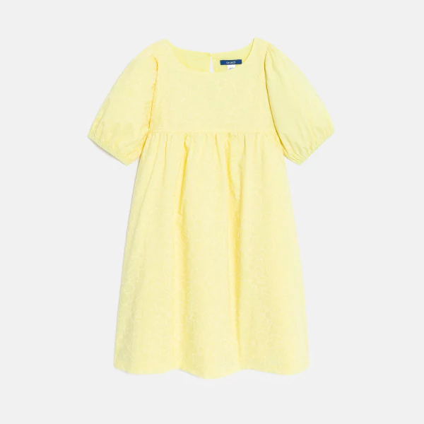 Robe babydoll unie jaune Fille