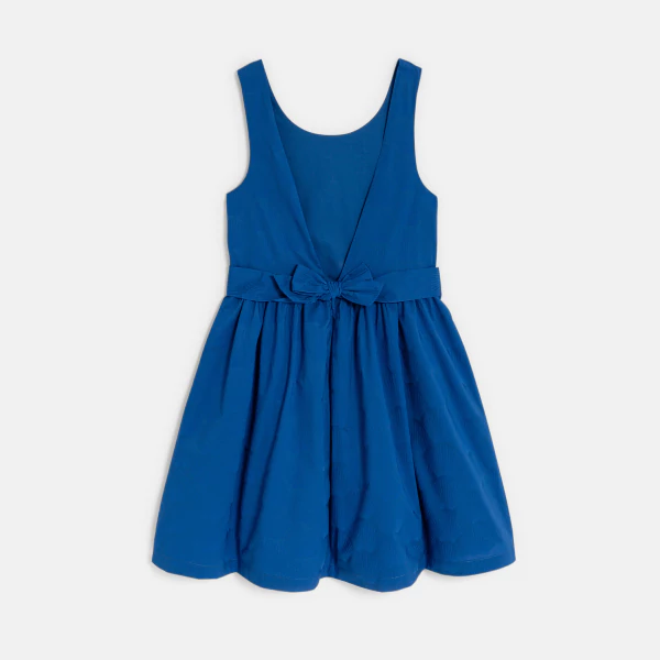 Robe de cérémonie unie bleu Fille