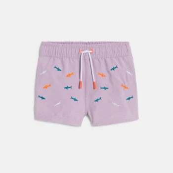 Short de bain anti UV requins violet bébé garçon