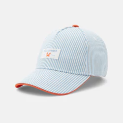 Casquette rayée bleu bébé garçon