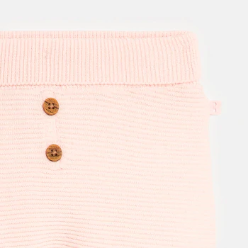 Pantalon à pieds en maille rose naissance