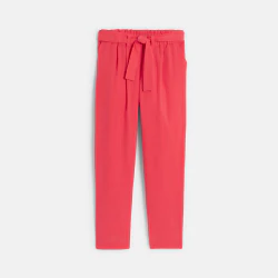 Pantalon chino uni rouge Fille