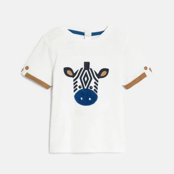 T-shirt zèbre blanc bébé garçon