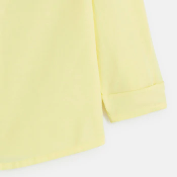 Chemise unie col Mao jaune Garçon