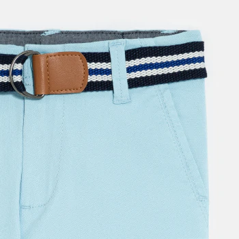 Bermuda en toile + ceinture bleu garçon