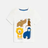 T-shirt sensoriel animaux blanc bébé garçon