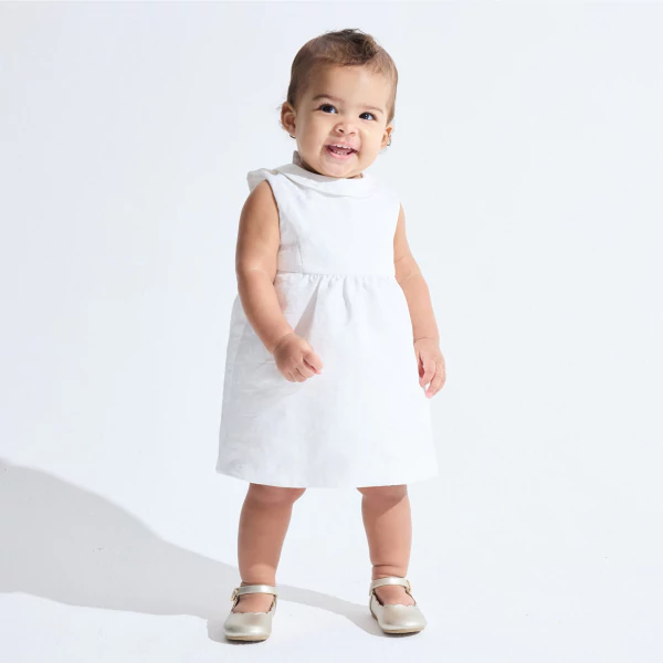 Robe de fête blanc bébé fille