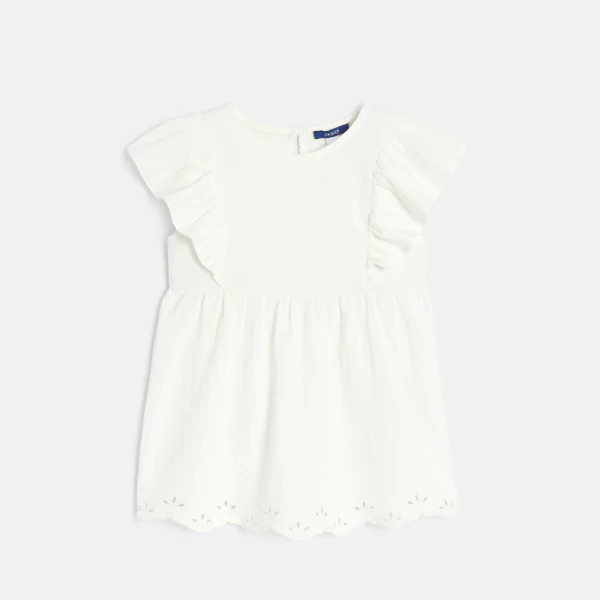 Blouse blanche rétro Fille