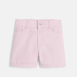 Short en toile rose Fille