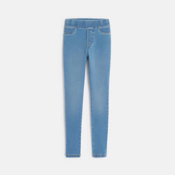 Tregging en jean hyper stretch bleu fille