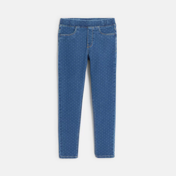 Jegging à pois bleu Fille