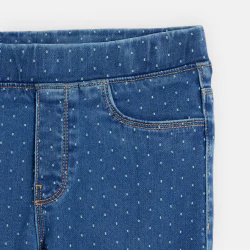 Jegging à pois bleu Fille