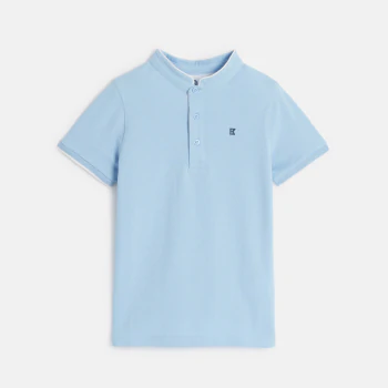 Polo col Mao manches courtes bleu Garçon