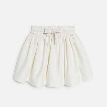 Jupe évasée en jacquard de coton blanc Fille