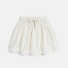 Jupe évasée en jacquard de coton blanc Fille