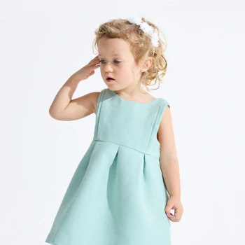 Robe chic irisée vert bébé fille