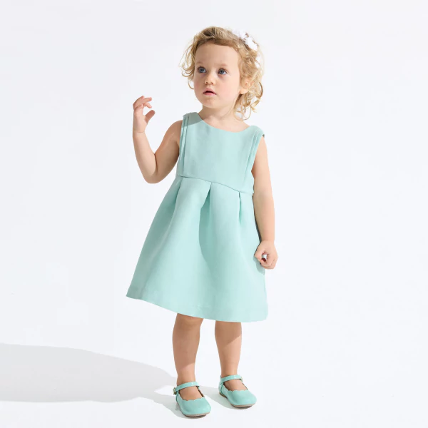 Robe chic irisée vert bébé fille