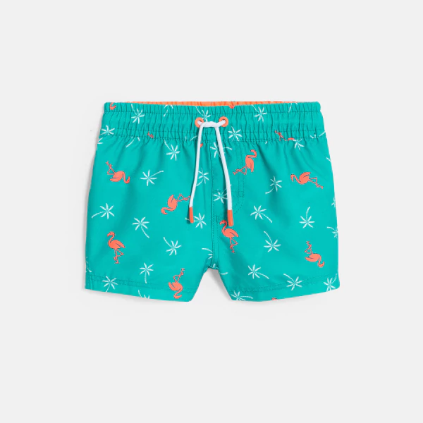 Short de bain anti UV palmier vert bébé garçon