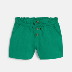 Short taille haute uni vert...