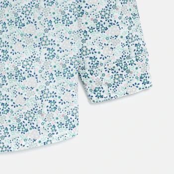 Chemise à fleurs en coton et lin multicolore Garçon