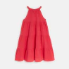 Robe à bretelles unie rouge Fille