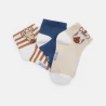 Chaussettes basses animaux beige bébé garçon (lot de 3)