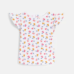 T-shirt fleuri blanc bébé...