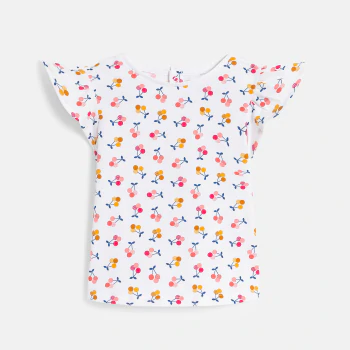 T-shirt fleuri blanc bébé fille