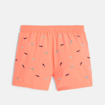 Short de bain brodé orange garçon