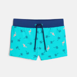 Boxer de bain imprimé bleu Garçon