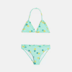 Maillot de bain 2 pièces imprimé ananas vert Fille