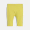 Legging corsaire maille côtelée unie jaune bébé fille