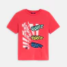 T-shirt motifs poissons cerfs-volants rose Fille