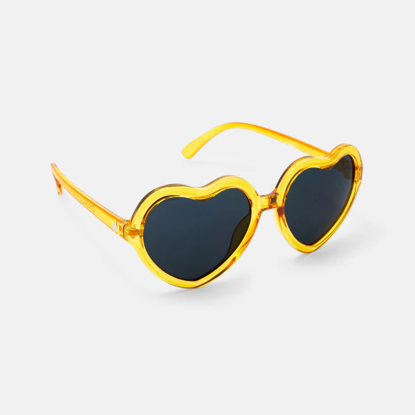 Lunettes de soleil cœur jaune Fille