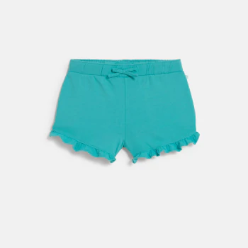 Short en molleton léger bleu bébé fille