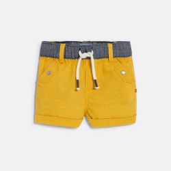 Short en lin et coton jaune...