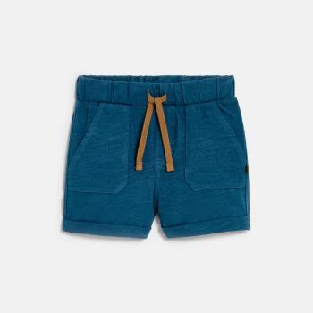 Short en maille légère bleu bébé garçon