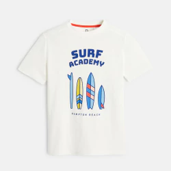 T-shirt motif surf blanc...