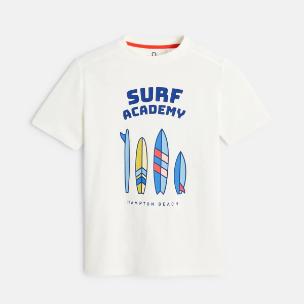 T-shirt motif surf blanc Garçon