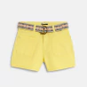 Short en toile unie jaune Fille