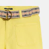 Short en toile unie jaune Fille