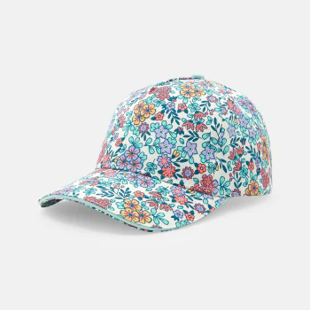 Casquette fleurie multicolore bleu Fille