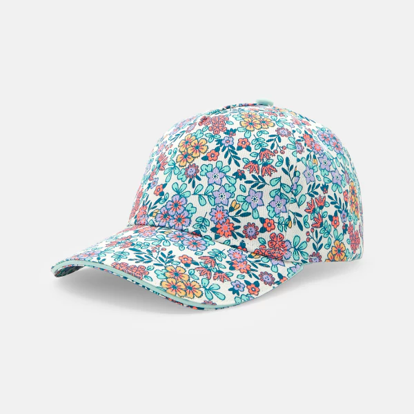 Casquette fleurie multicolore bleu Fille