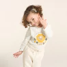 T-shirt lion brodé blanc bébé fille