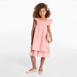 Robe chic évasée rose Fille