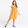 Robe à plastron brodé jaune Fille