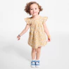 Robe style pointelle animaux ocre bébé fille