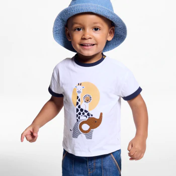 T-shirt animaux blanc bébé garçon